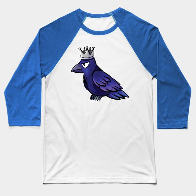 King Raven Baseball T-Shirt by angeliraferart